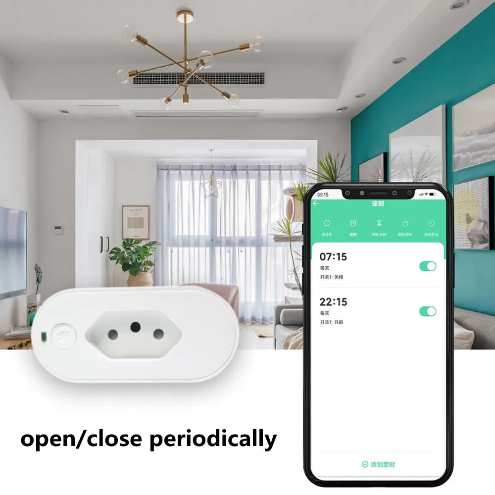 Tuya App Remote Control Smart WiFi Plug 16A Voice Control Timing Switch Smart Socket Wireless Remote Control Plug Smart Life Vue
