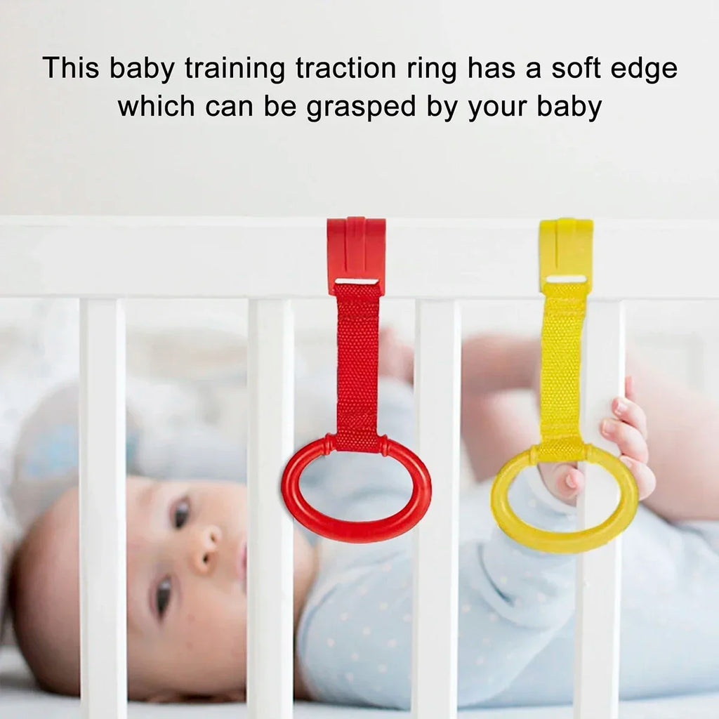 vvocci 4pcs Cot Rings Walking Baby Crib Pull Rings for Walking Training Assistant Rings Baby Stand up Ring Protection Ergonomic Vue