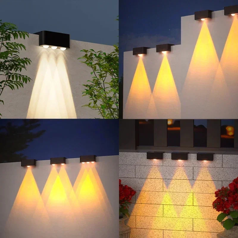 1/2/4PCS Solar Wall Lights Outdoor Waterproof Garden Step Lighting for Yard Fence Stair Pathway Decoration Outside Solar Lights Vue