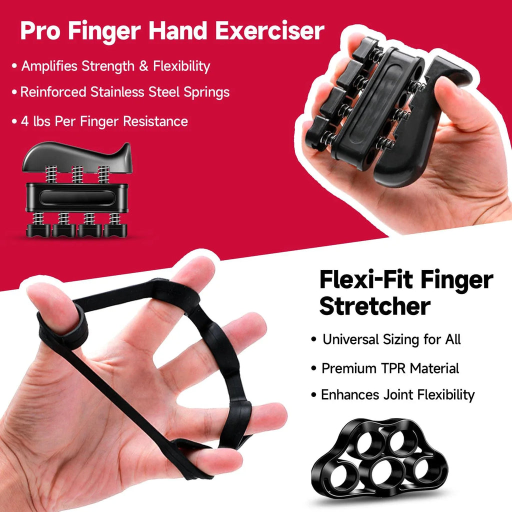5-60Kg Adjustable Grip Strength Trainer with Finger Exerciser Hand Grip Strengthener for Muscle Building and Injury Recover Vue