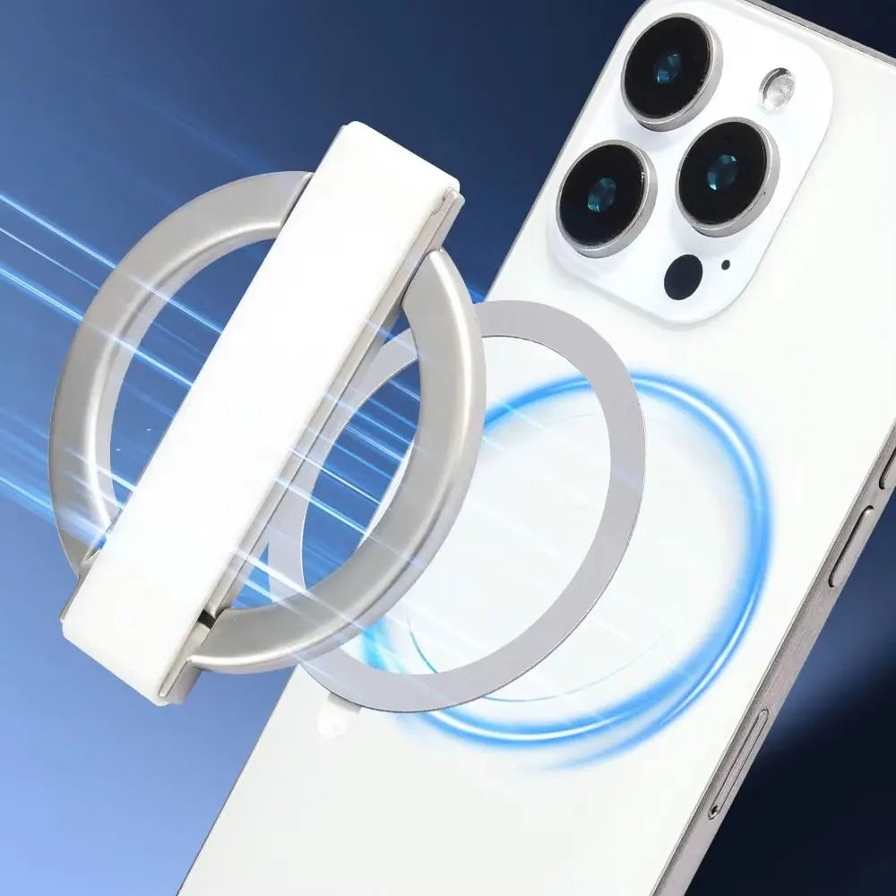 2025 innovative design aluminum alloy magnetic mobile phone ring holder, 360° rotation, 120° swing, suitable for iPhone 12+ Vue