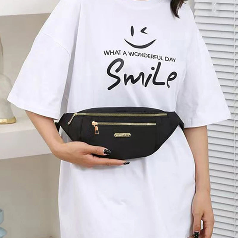 Daily Wear Simple Solid Tone Waist Sling Bag Fashion Unisex Fanny