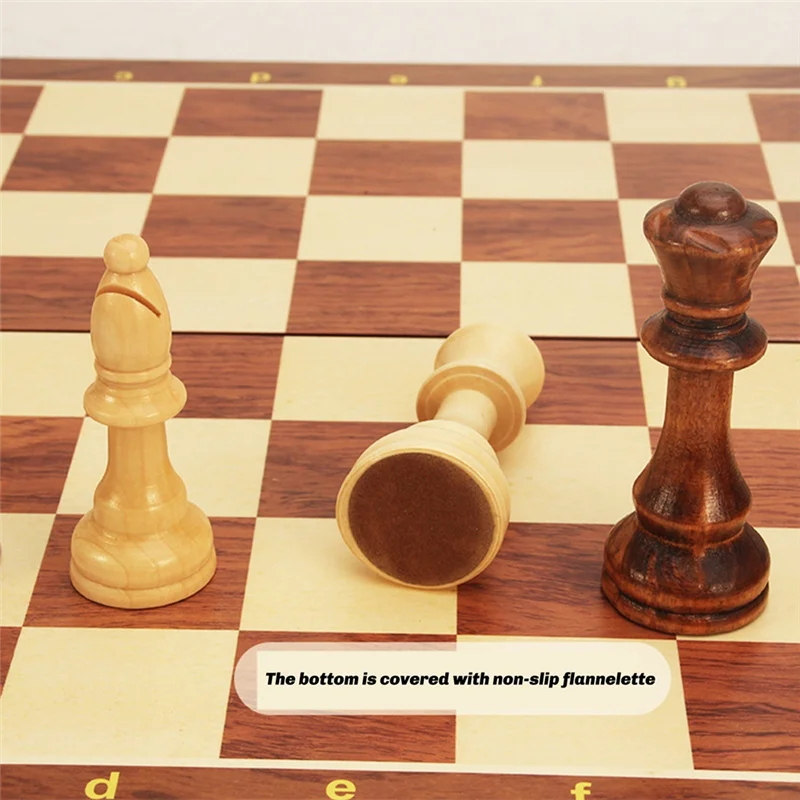 Children Board Game Wooden Chess Set Solid Wood Pieces Walnut Chessboard Children Gift Board Game Vue