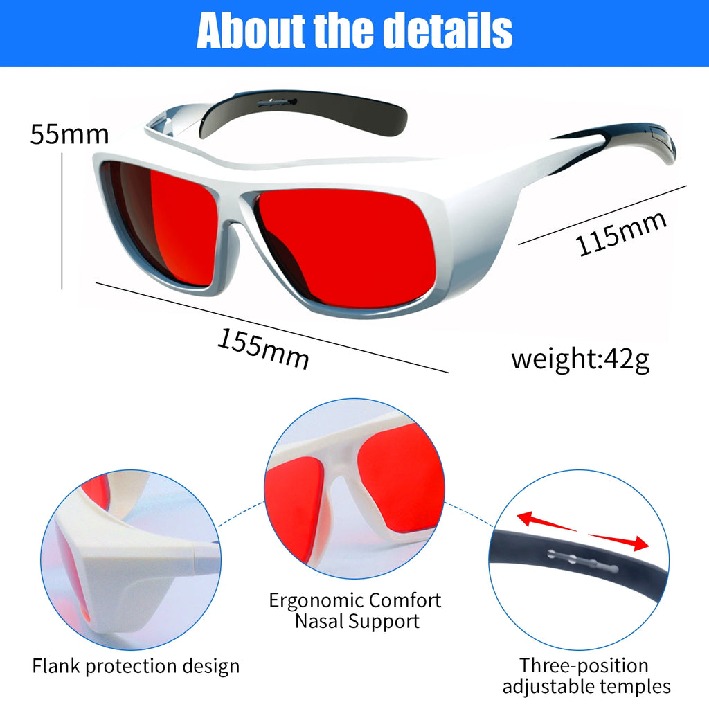 Laser Safety Glasses CE EN207 200-460nm Hard PC Lens Eyewear for UV Ultraviolet Laser Marking Processing Device Laser Goggles Vue