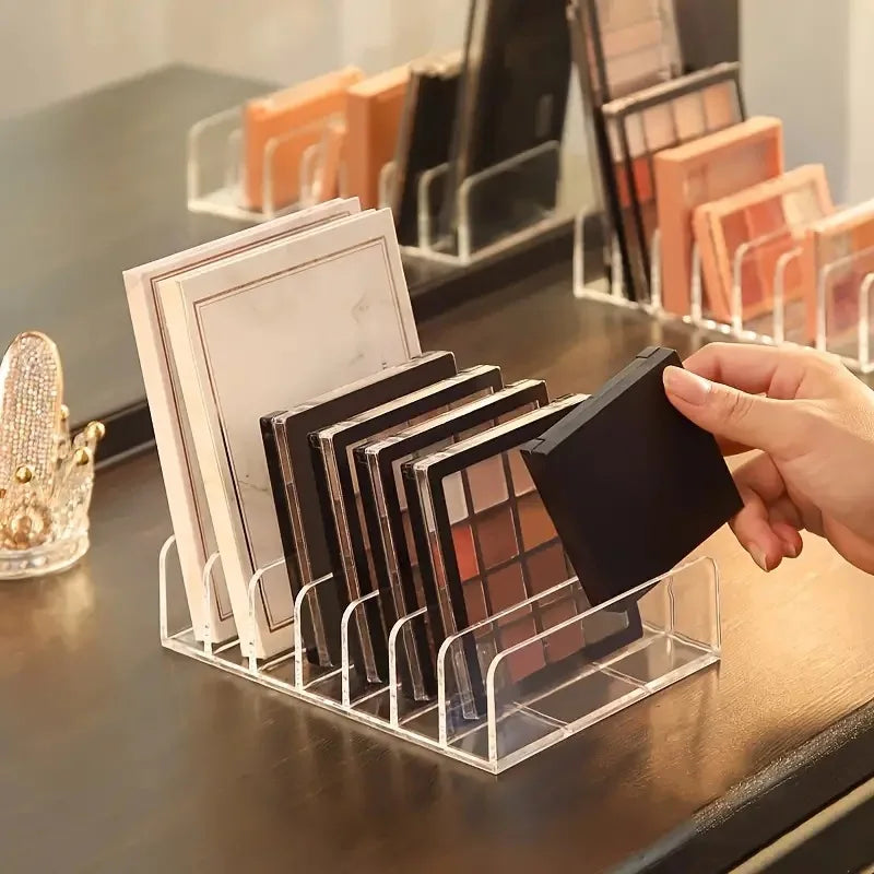 Acrylic Eyeshadow Palette Makeup Organizer 7-Section Makeup Palette Organizer Cosmetics Storage Holder for Eyeshadow Palettes Vue