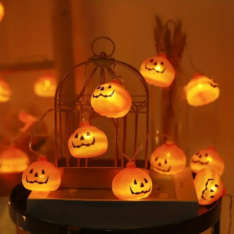 Halloween Pumpkin String Lights Battery Operated Orange Pumpkins Fairy Light Indoor Outdoor Spooky Decorations Party Patio 816 Vue