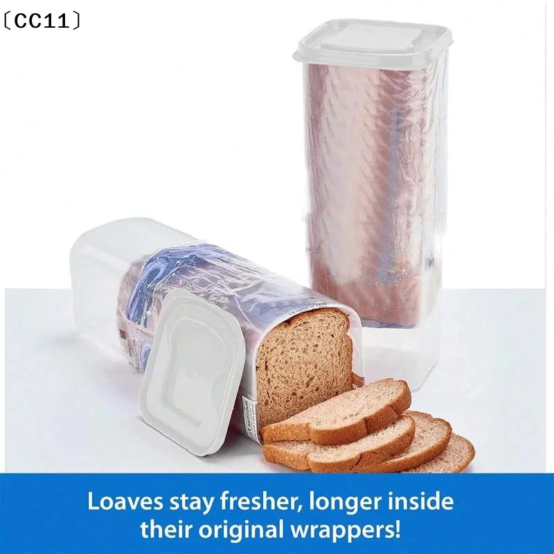 Empty Airtight Bread Box Kitchen Cabinet Plastic Food Container Toast Vue