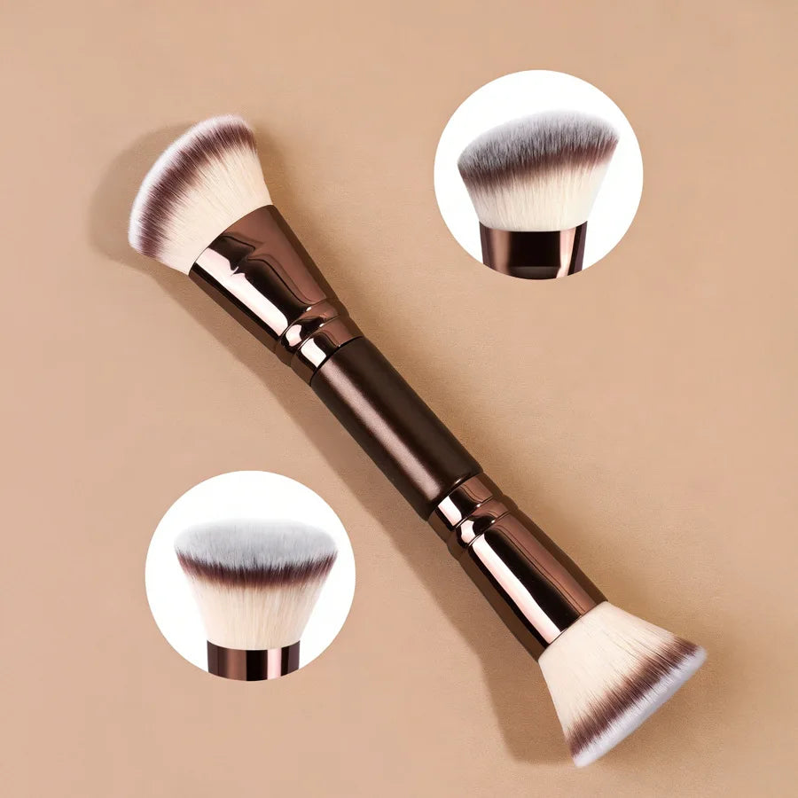 New Makeup Brushes Set Private Label Luxury Brown Color Beauty Tools Vegan Foundation Blush Shadow Powder Brush Wholesale Vue