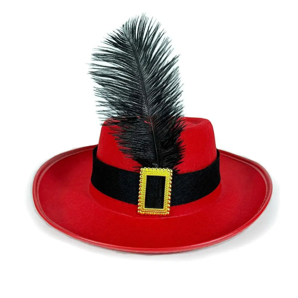 Vintage Black Musketeers Costume Hat Magician Hat With feathers Holiday Costume Hat Top Hats Stage Performance Kids Cosplay Hat Vue
