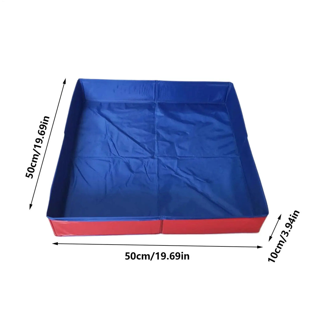 50x10cm Non Inflatable Dog Bath Pool PVC Square Foldable Save Space Pet Wading Tub for Puppy Cats Kittens Small Animals Bathing Vue