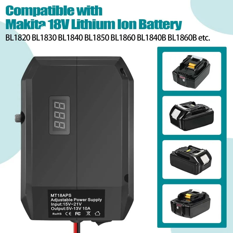20V To 12V Step-Down Adapter Compatible with For Makita/Milwaukee/Bosch 18/20V Lithium Batteries for DIY Remote-Control Toy Cars Vue