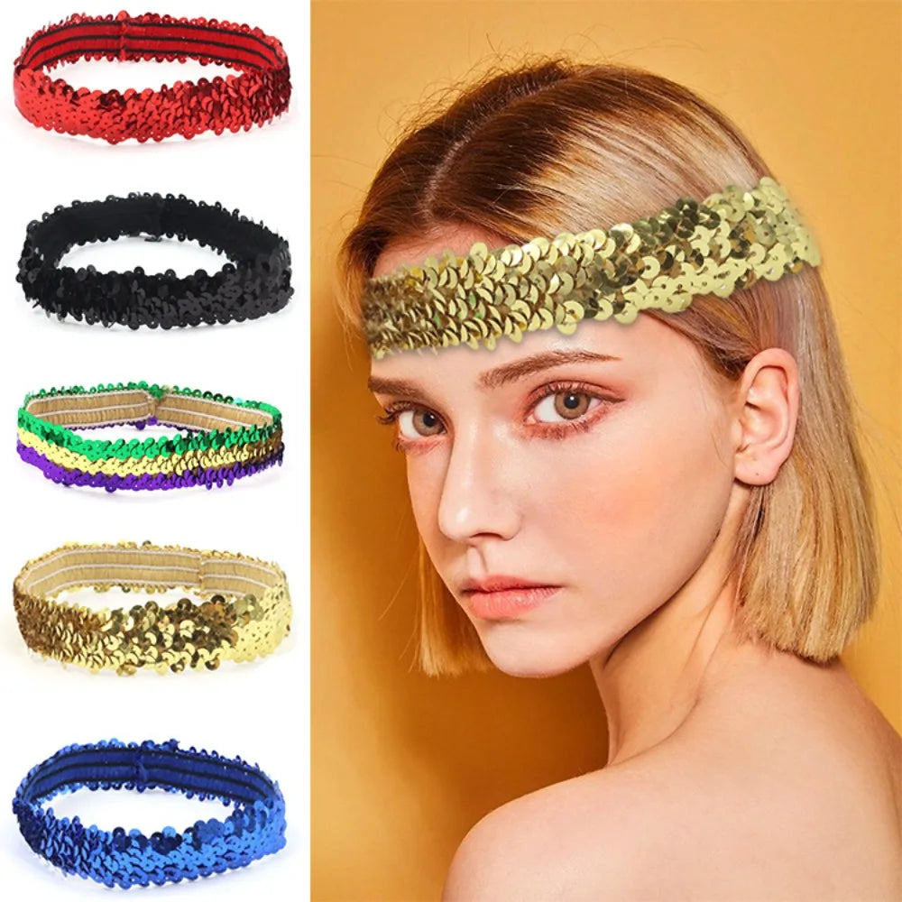 Party Indian Sequins Sequin Headband Shiny Bow Hair Accessories