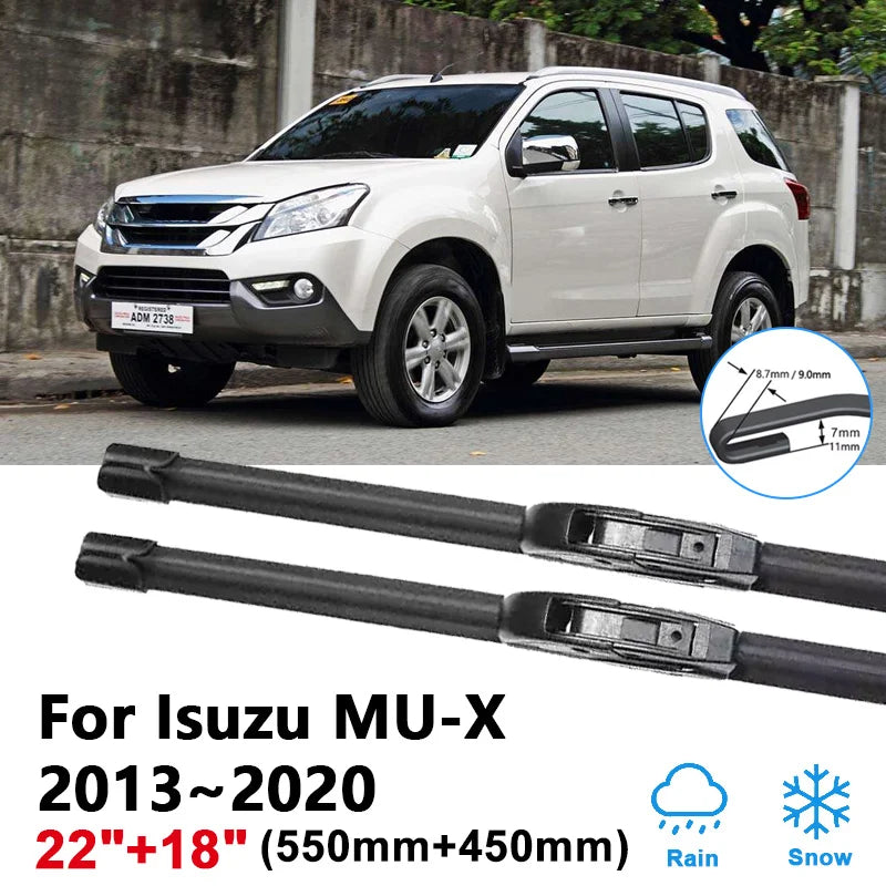 22"+18" Car Front Wipers For Isuzu MU-X MUX 2013~2020 2015 2018 Window Front Wiper Blades Brushes U J Hook Arm Auto Accessories Vue