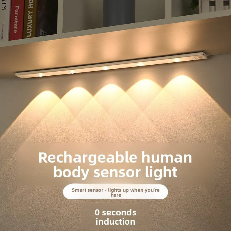 Smart Cat Eye LED Sensor Light, Rechargeable Body Induction Night Lamp for Cabinet, Wardrobe & Wine Cabinet Vue