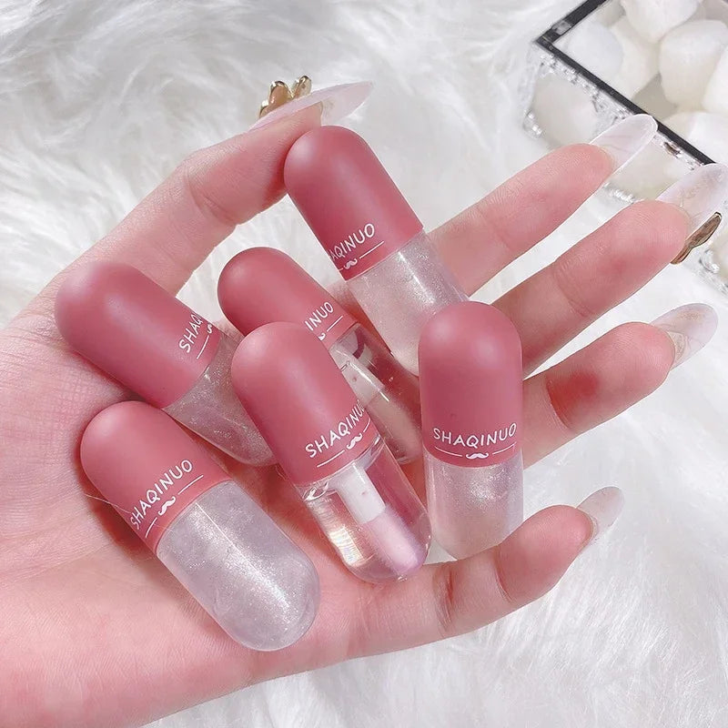 Mini Capsule Instant Volumising Lip Plumper Glitter Shine Lip Balm Long Lasting Moisturizer Lip Oil Temperature Change Lipgloss Vue
