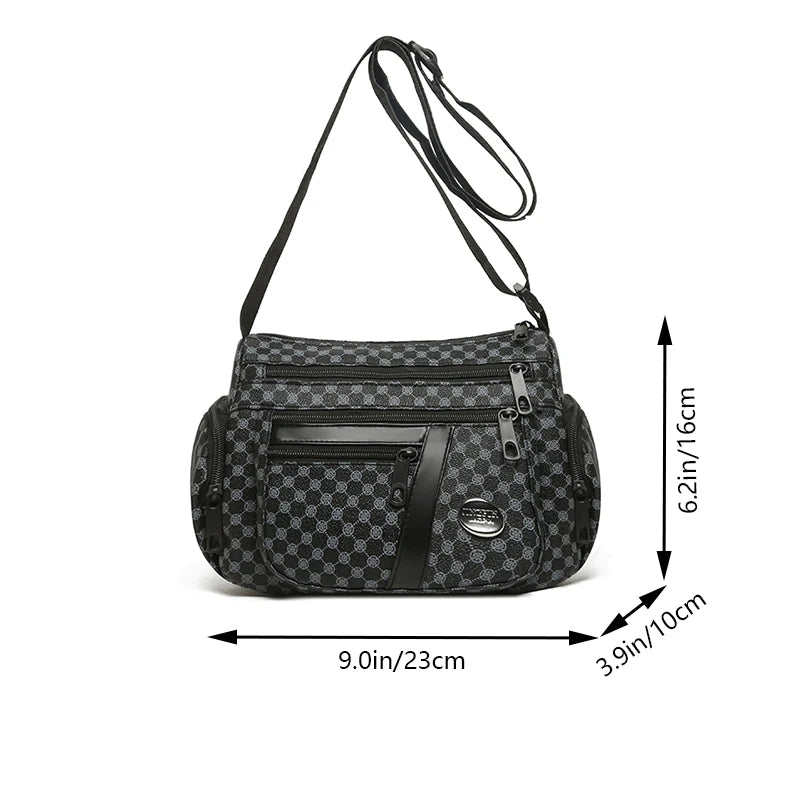 Everyday Versatile Rhombus Pattern Crossbody Bag Trendy Two Option