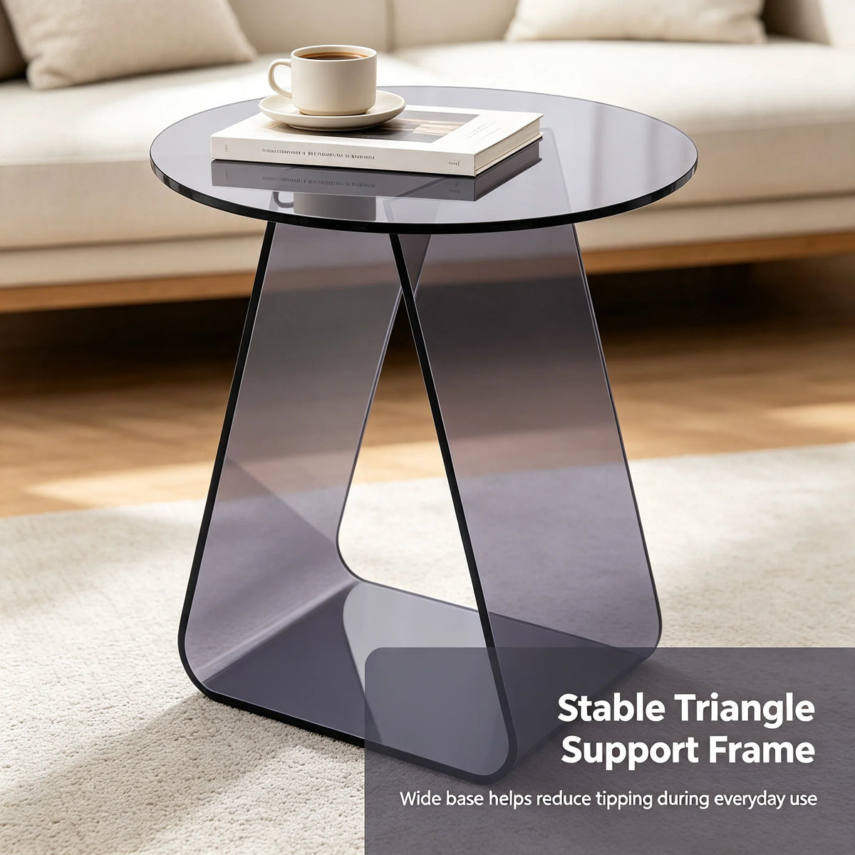 Acrylic Round Side Table | Modern End Table, No Assembly Acrylic Side Table Vue