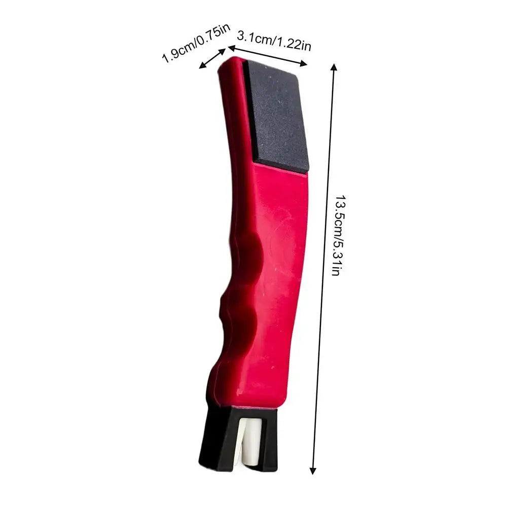 Ice Skate Grinder Double-Sided Sharpening Maintenance Grinding Tool Ice Skate Sharpening Equipment for Men Athletes Players Vue Red