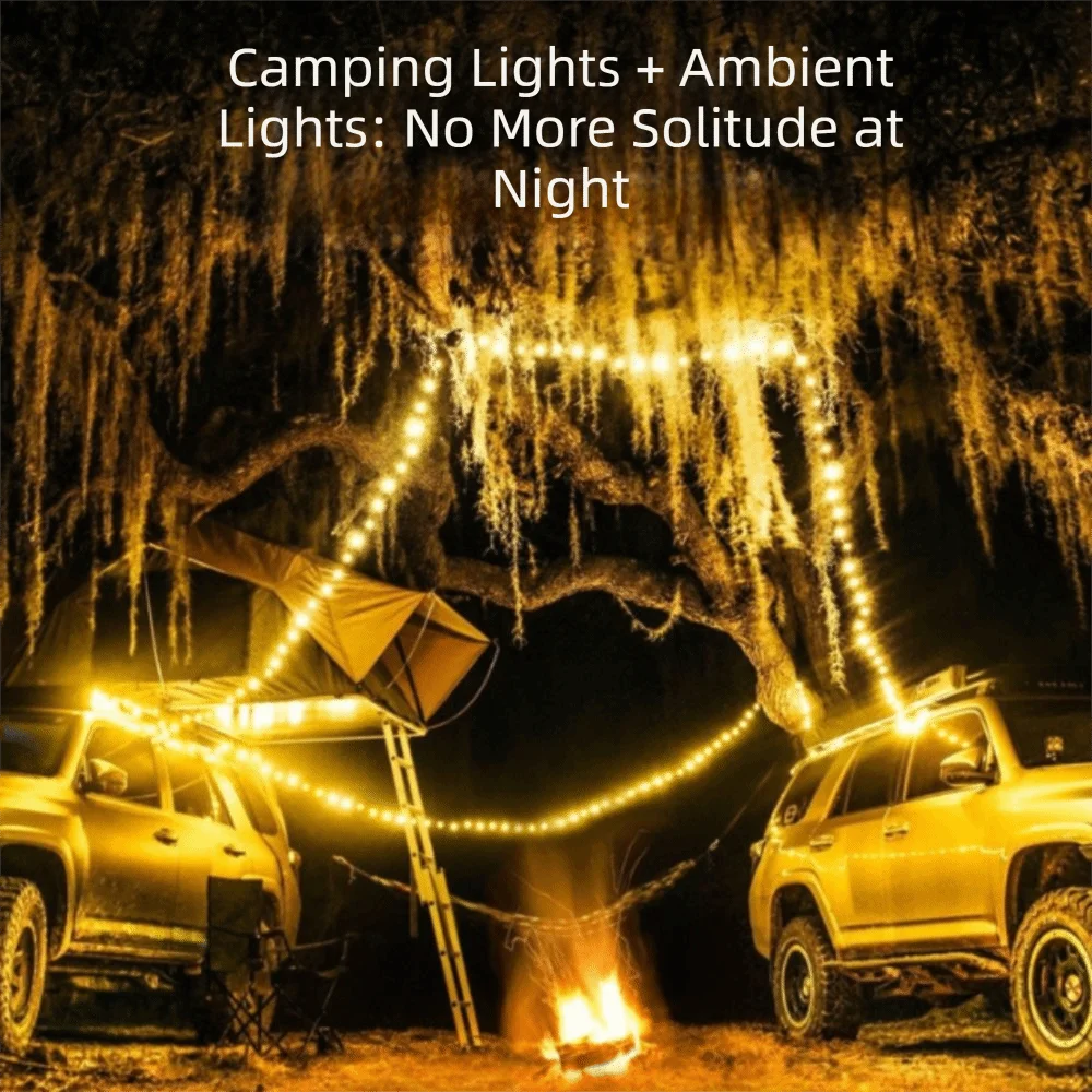 USB Charging LED Outdoor Camping Light Waterproof 10M Length Colorful Tape Measure Light Emergency Flashlight Ambient Light Vue