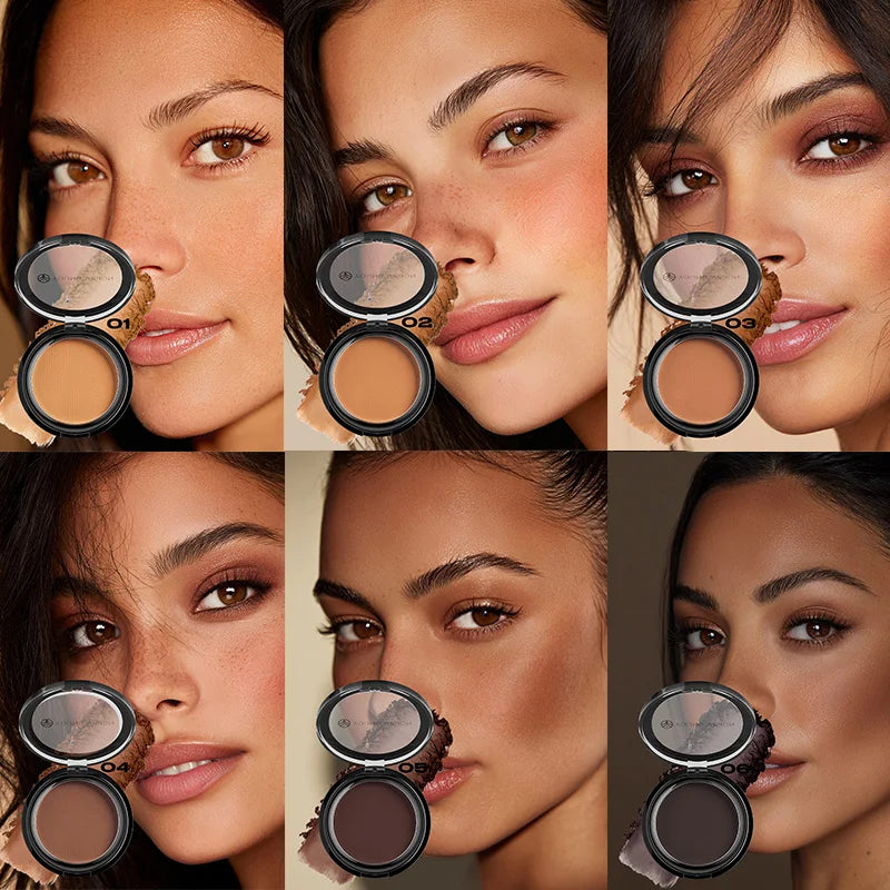 Woman makeup 6-Color Matte Bronze Powder Velvety Smooth Natural Setting Powder Makeup Vue
