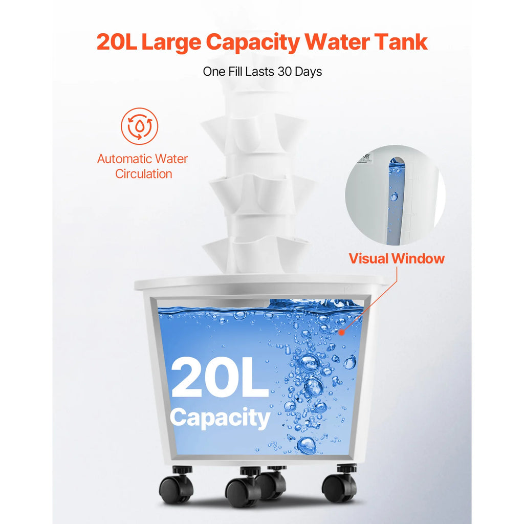 30-Pod Vertical Hydroponic Tower Garden – 6-Tier System Hydroponic Tower Garden Vue