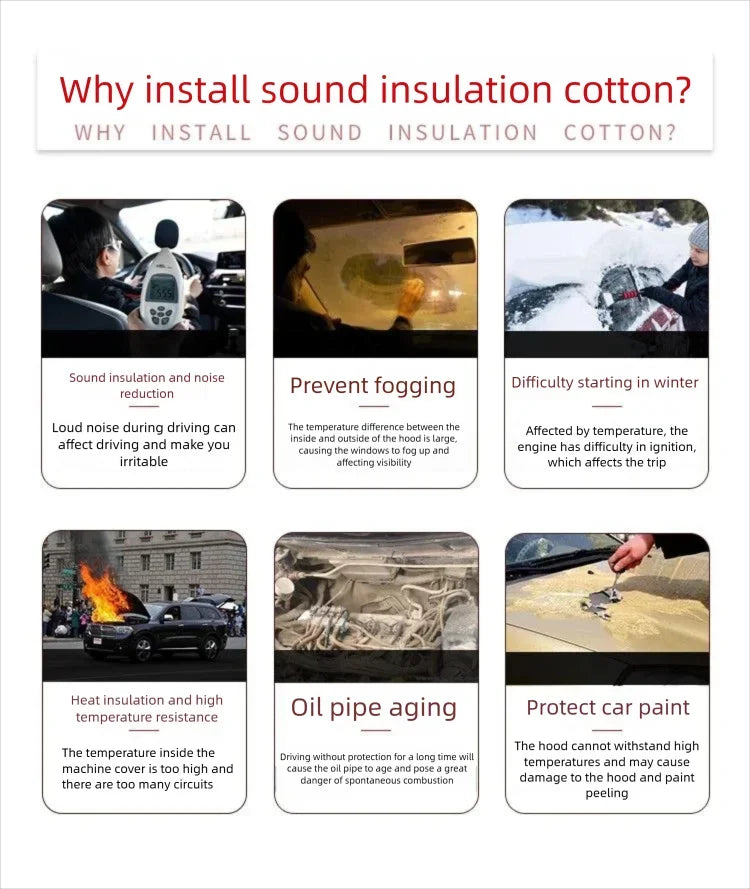 Front Hood Engine For Toyota Camry XV40 2008 2007~2011 Sound Insulation Pad Sound Insulation Cotton Cover Interior Accessories Vue