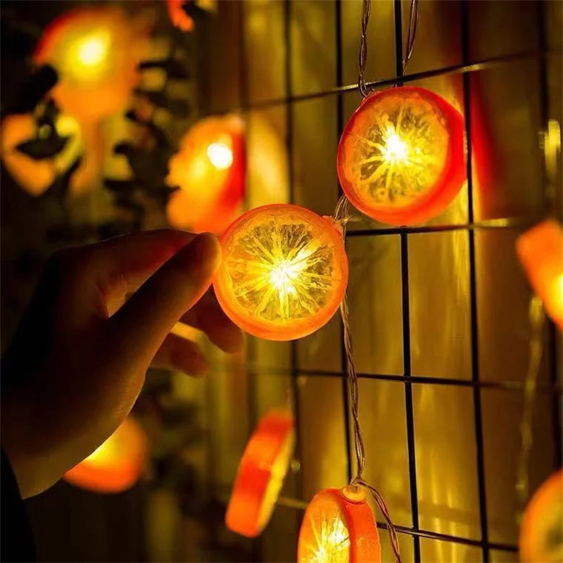 2023 New Year USB Fruit Lemon Led String Lights Indoor Atmosphere Christmas Decoration Battery Lights Party Waterproof 092 Vue
