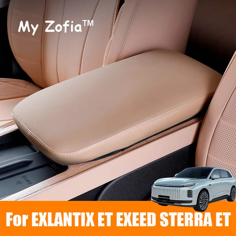 For EXLANTIX ET EXEED STERRA ET 2024 2025 Car Armrest Box Center Console Armrest Cover Interior PU Leather Cover Accessories Vue