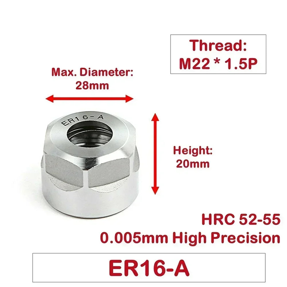 High Precision ER Collet Clamping Nut ER11 ER16 ER20 ER25 ER32 ER40 Collet Clamping Nut Vue