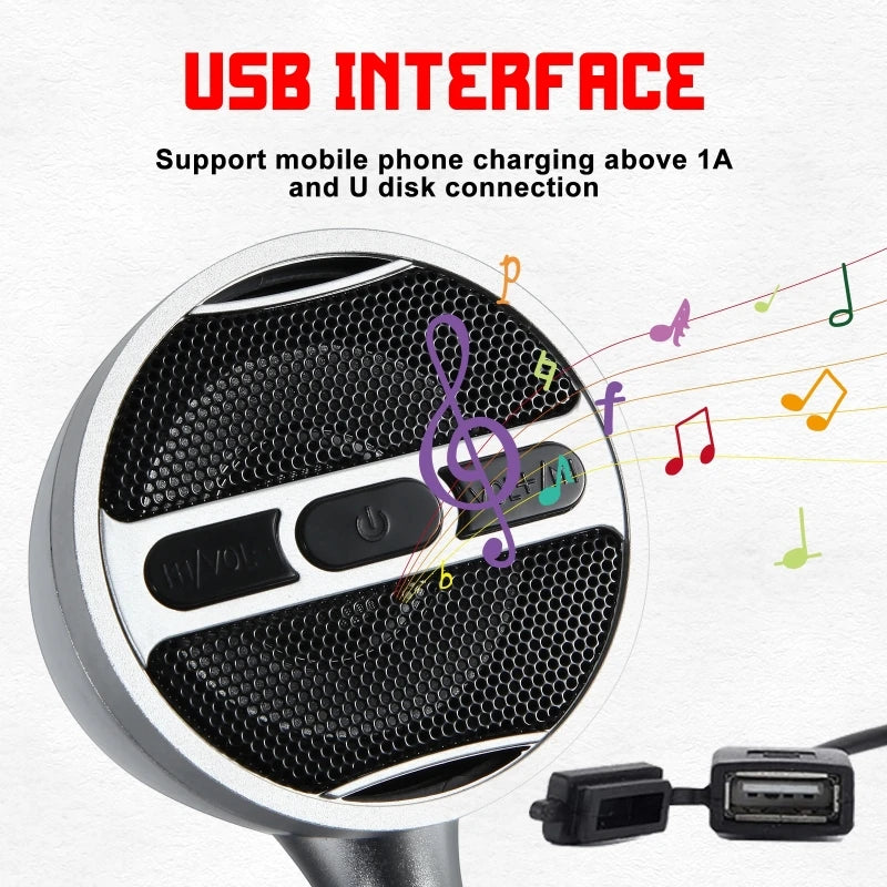 1Pair 3 Inch Motorcycle Stereo Motorbike Bluetooth Speaker Audio MP3 FM Radio with LED Atmosphere Light Vue