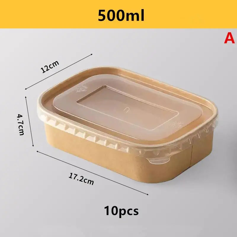 Disposable Lunch Box Kraft Paper Square Fast Food Packing Boxes Bowls Vue A