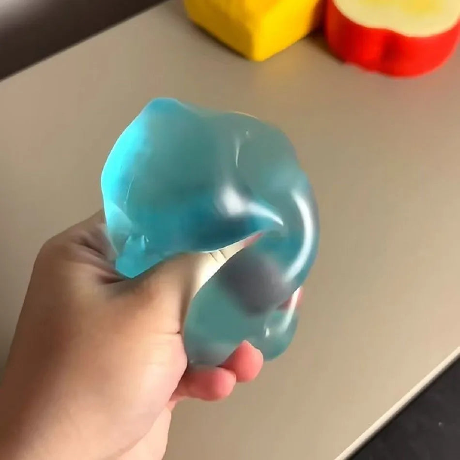 Blue Maltose Squishy Toys Anti Stress Sensory Fidgets Toy Soft Simulated Transparent Blue Maltose Slow-rebound Decompression Toy Vue