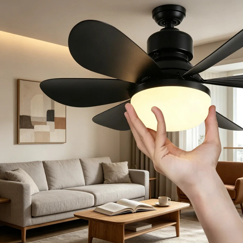 40W Ceiling Fan with Light E27 Fan Light with Remote Control Super Quiet Socket Ceiling Fan for Bedroom Kitchen Home Lighting Vue