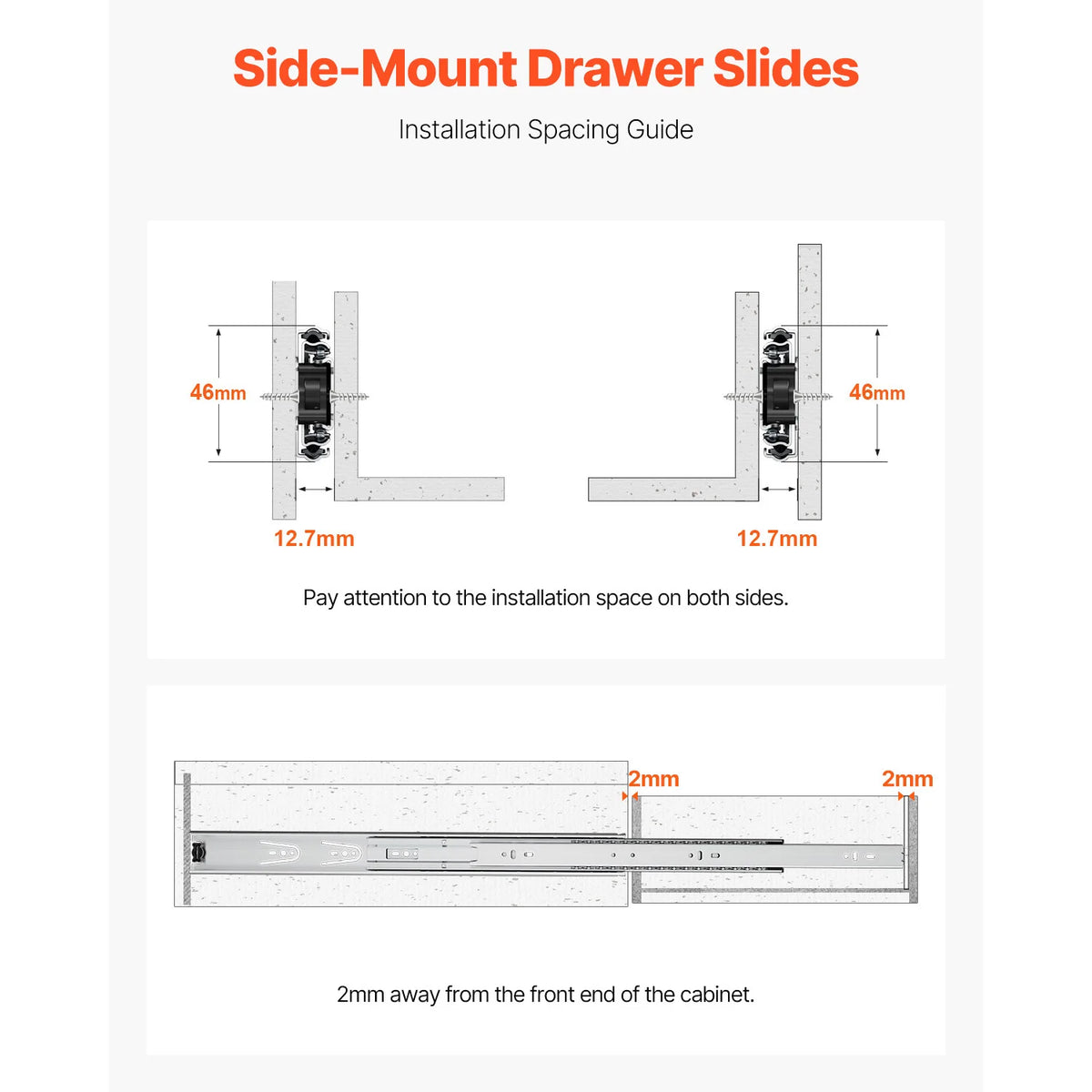 Heavy Duty Drawer Slides 10 Pairs Full Extension Ball Bearing 100LB Cabinet Drawer Slides Vue