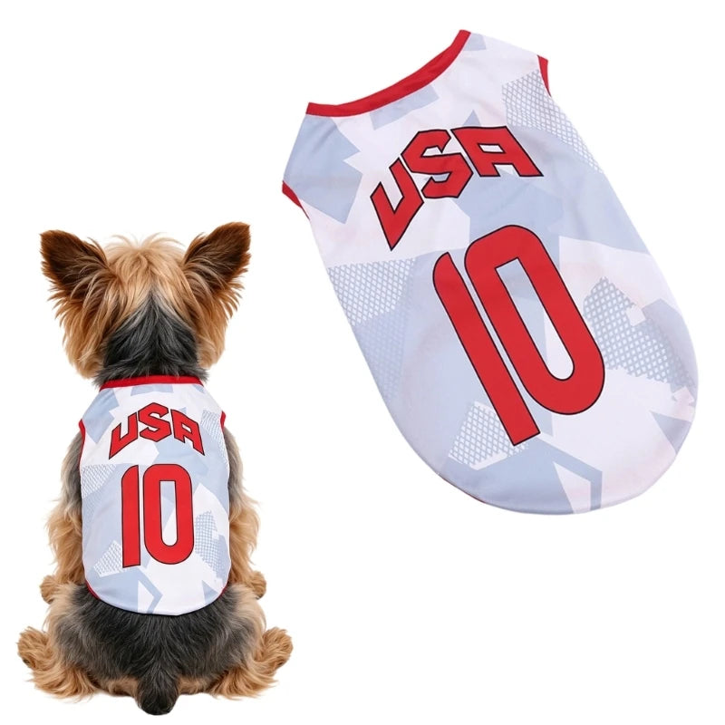 Soccer Jersey Vest for Small Dogs | Lightweight Sport Shirt Dog Jersey Vest Vue America M CN