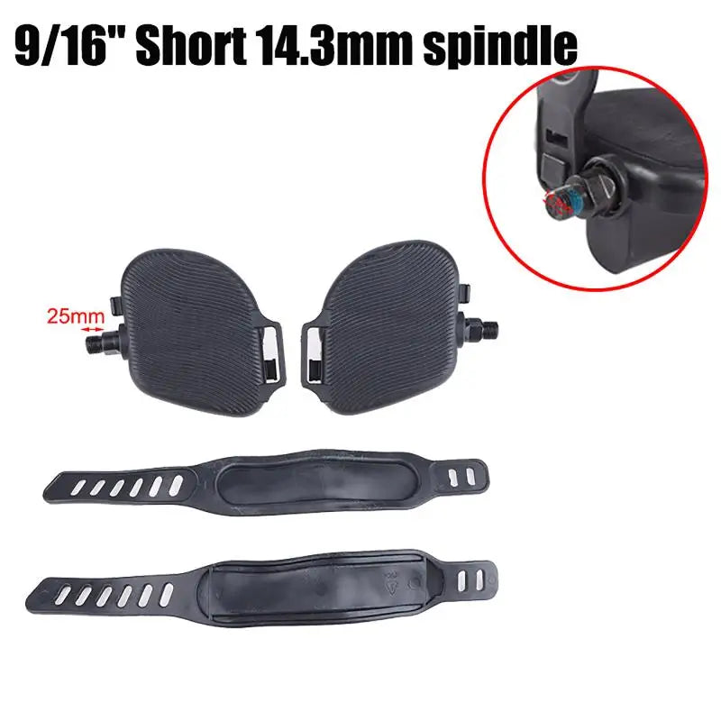 Stationary Exercise Bike Pedals 1 Pair Anti Slip With Straps Replacement Parts For Home Gym Indoor Fitness Vue B