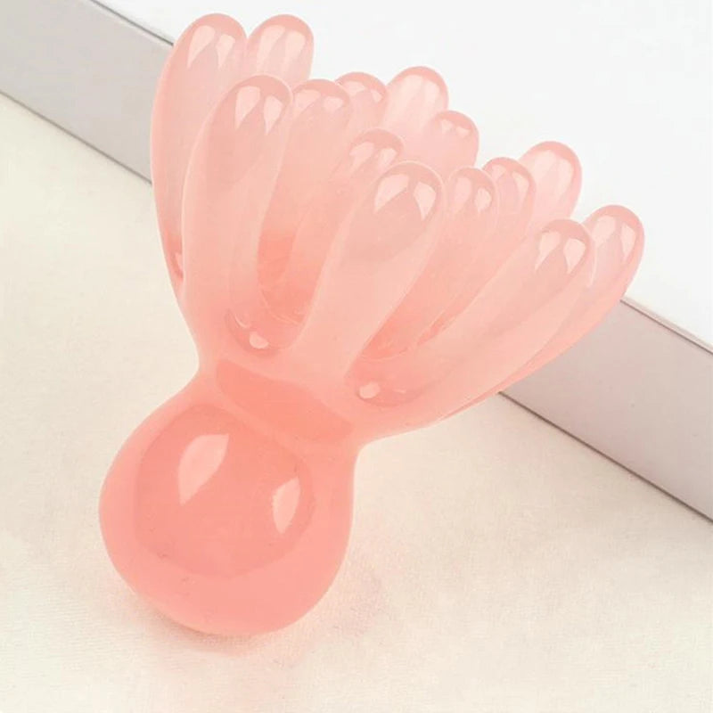Resin Double Row Octopus Comb Cute Head Massager Hair Care Meridian Scraping Scalp Massage Acupuncture SPA Gua Sha Massage Tool Vue
