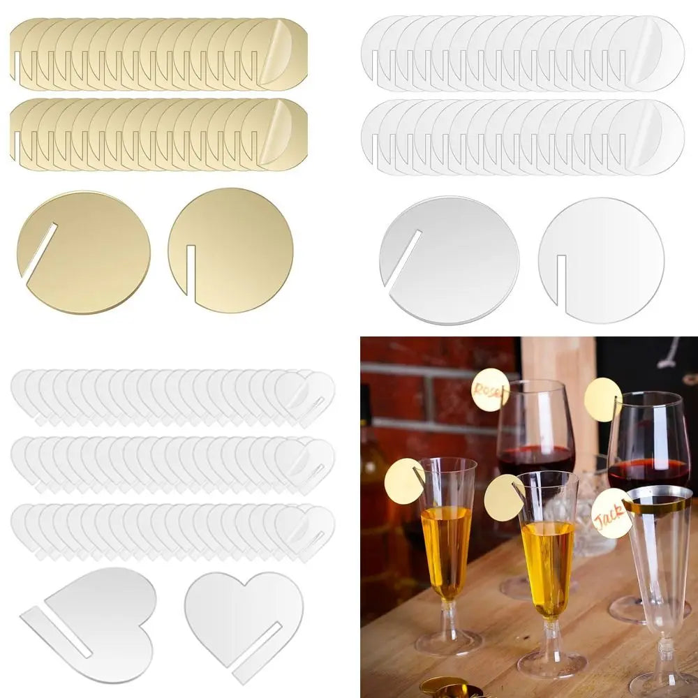 Blank Acrylic Circle Drink Tags Useful Party Drinking Tag Rim Wine Vue