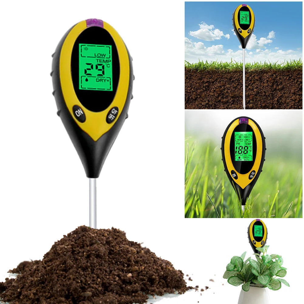 4-in-1 Smart Soil Tester – pH, Moisture, Light & Temp Soil Tester Meter Vue