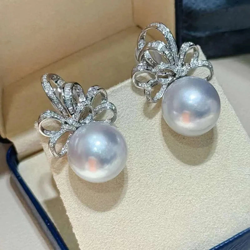 Huitan Pearl & Cubic Zirconia Drop Earrings for Women Drop Earrings Vue