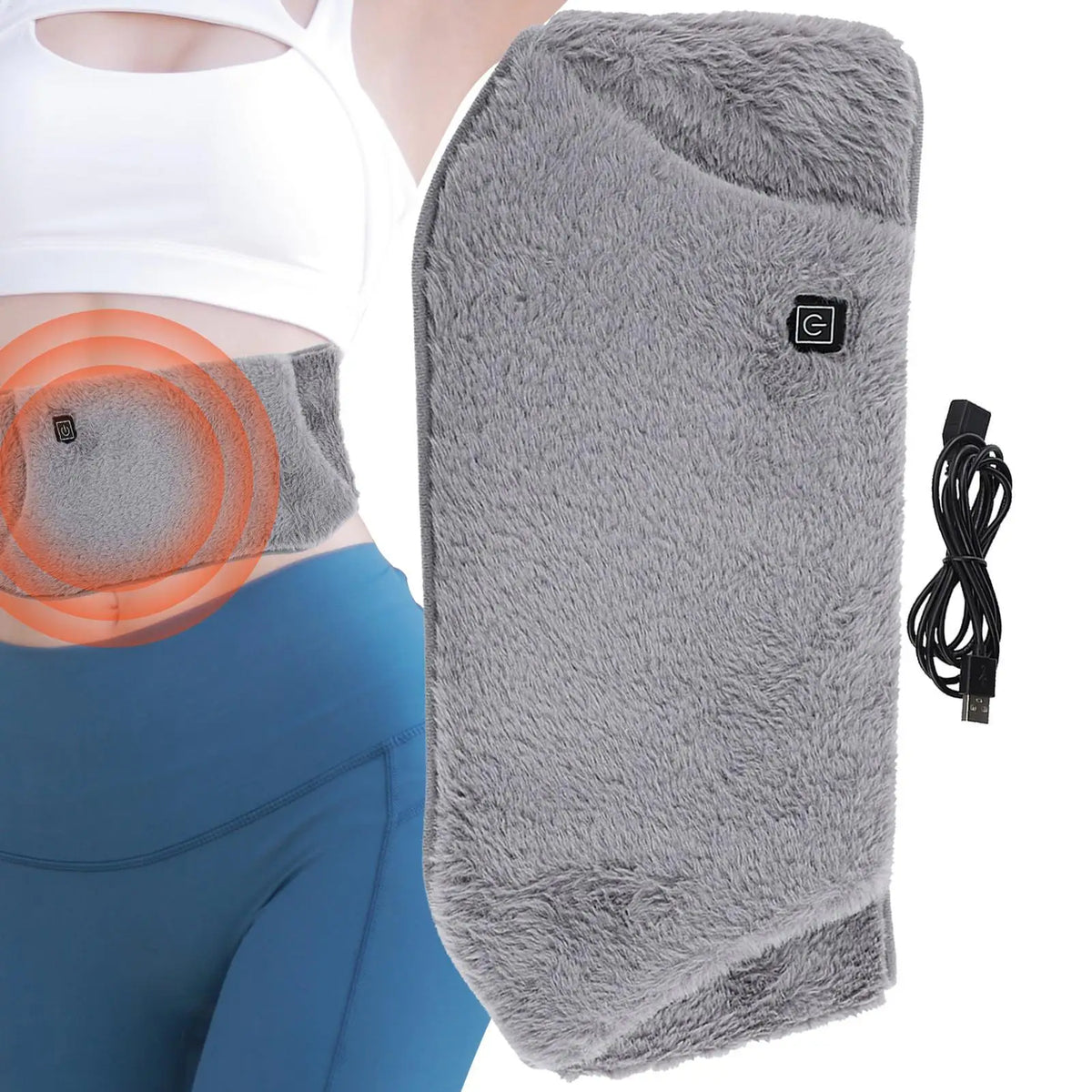 Abdominal Heating Pad 3-Levels Electric Heated Waist Belt Warmer for Back Pain, Menstrual Belly and Abdominal Comfort for Women Vue
