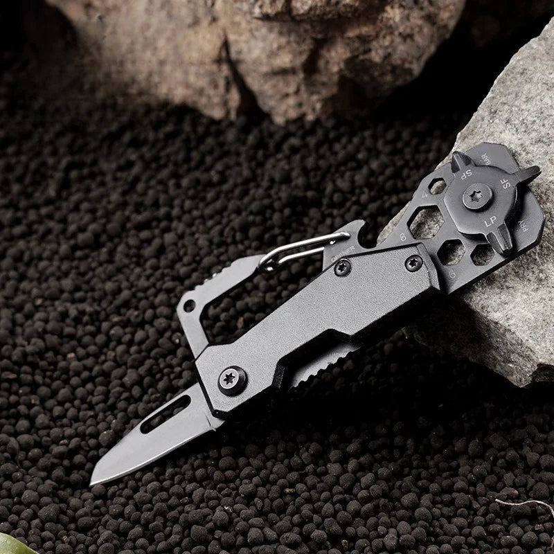 Outdoor Multifunctional Mountaineering Buckle Bottle Opener Portable High Hardness EDC Mini Pocket Folding Knife Tool Vue