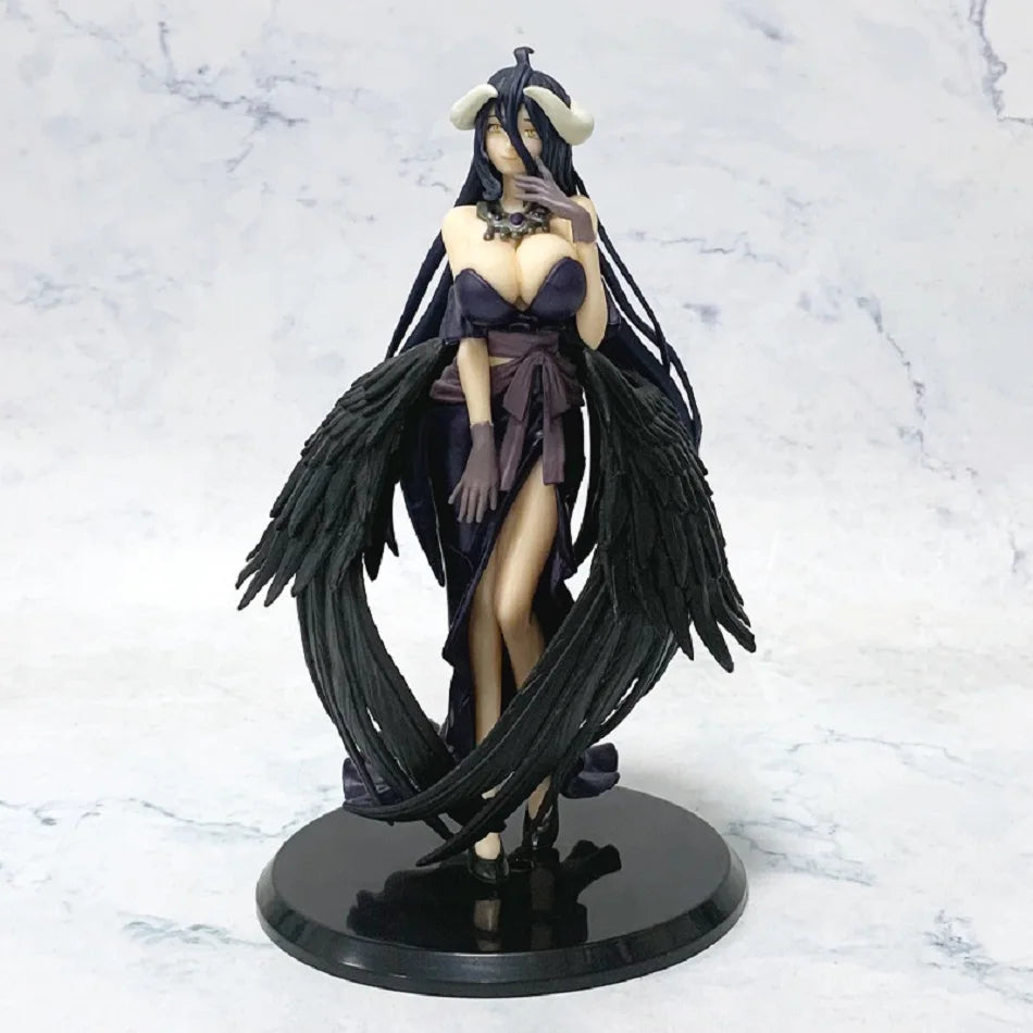 Anime Fantasy Overlord 18CM Figure Albedo King Girl Black Dress Action Figure Girls Accessories Collection Model Toy Gift Vue