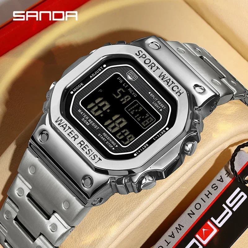SANDA 2162 LED Digital Military Sports Watch – Men's Waterproof Digital Sports Watch Vue