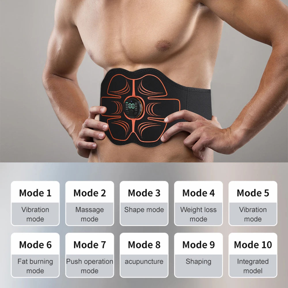 EMS Muscle Toning Belt – Abs & Waist Massager Fitness Device EMS Toning Belt Vue