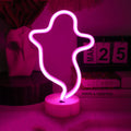 Halloween Party Decoration LED Ghost Pumpkin Bat Neon Lights Wall Decor Neon Lamps For Kids Living Room Wedding Night Lights Vue USB or AA battery Ghost pink