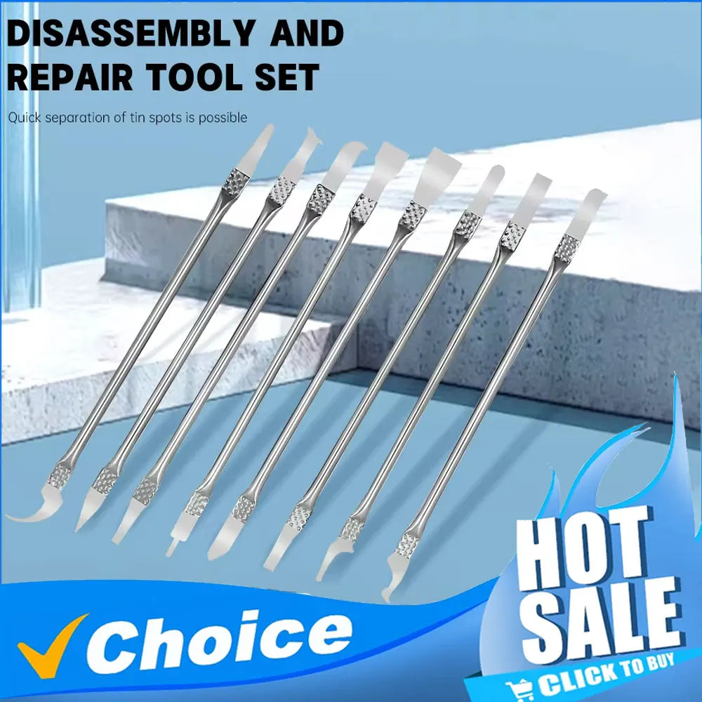 8-in-1 Mobile Phone LCD Chip Glue Removal Crowbar CPU Chip Tool Repair Removal Kit Multi-shape Disassembly Repair Tool for Phone Vue