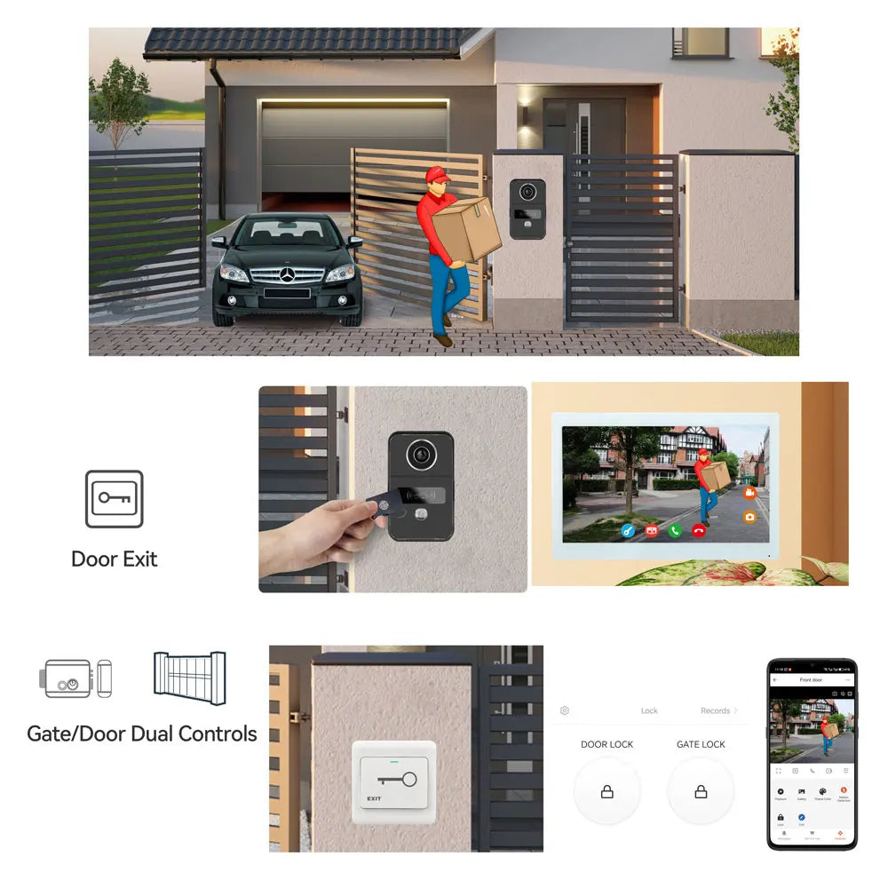 2 Wire 1080P 7/10 Inch WiFi Video Intercom Support Tuya APP Smart Home Video Door Phone RFID Access Control System for Apartmen Vue