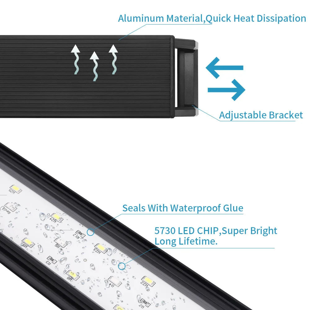 Fish Tank Bracket Lights Dimmable Aquarium Light Three Modes Lighting RGB Aquariums Clip Lamp Fishbowl Landscaping Decoration Vue