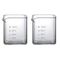 2PCS Transparent Square Measuring Pitcher with Scale 90/120ML Measuring Mini Espresso Cup Single Spouts Heat Resistant Milk Cup Vue 120ml